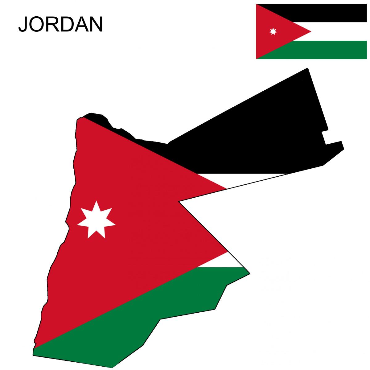 kartta Jordania kartta flag
