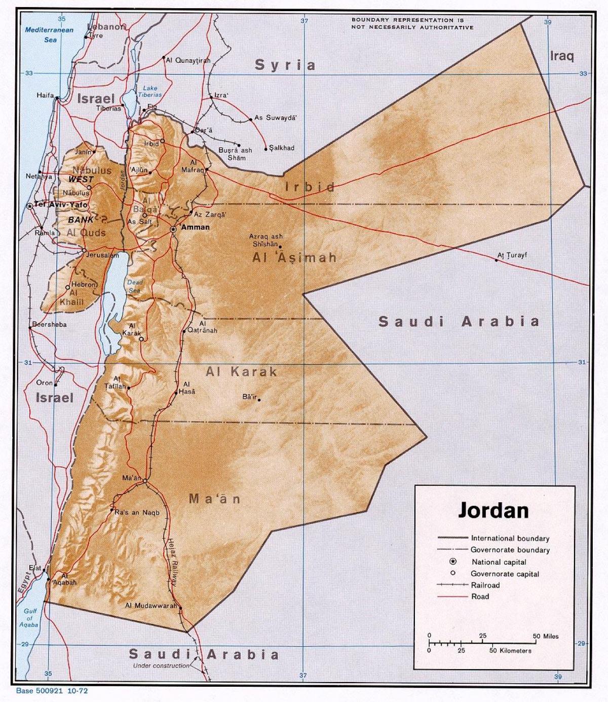 kartta osoittaa Jordan