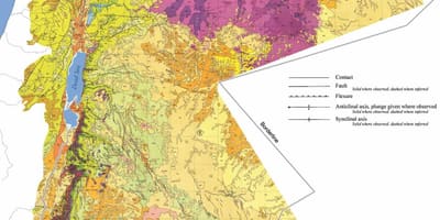 Kartta Jordan geologia