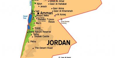 Jordanian kaupungit kartta
