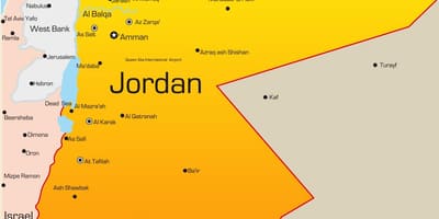 Kartta Jordan lähi-idässä