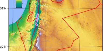 Kartta topografinen Jordan